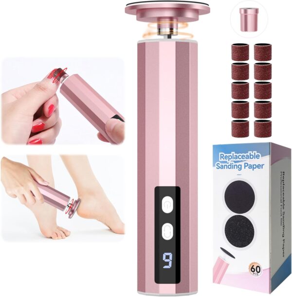 2 in 1 Electric Foot Callus Remover for Feet & Nails, Rechargeable