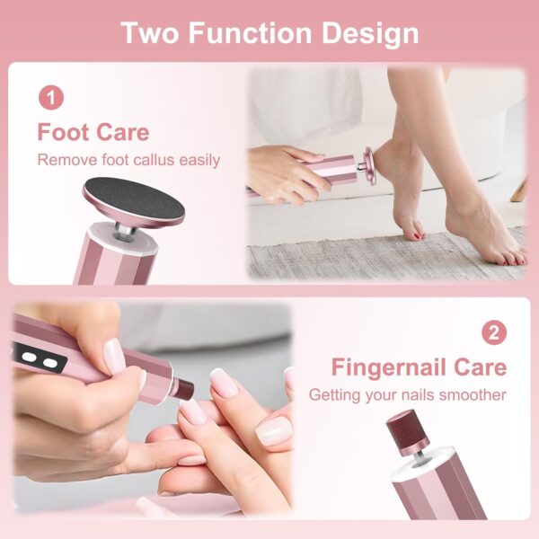 2 in 1 Electric Foot Callus Remover for Feet & Nails, Rechargeable - Image 2